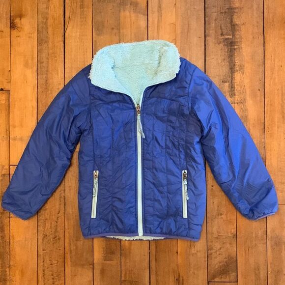 L L Bean Mountain Bound reversible jacket Medium coat blue winter skiing snow - Picture 1 of 13